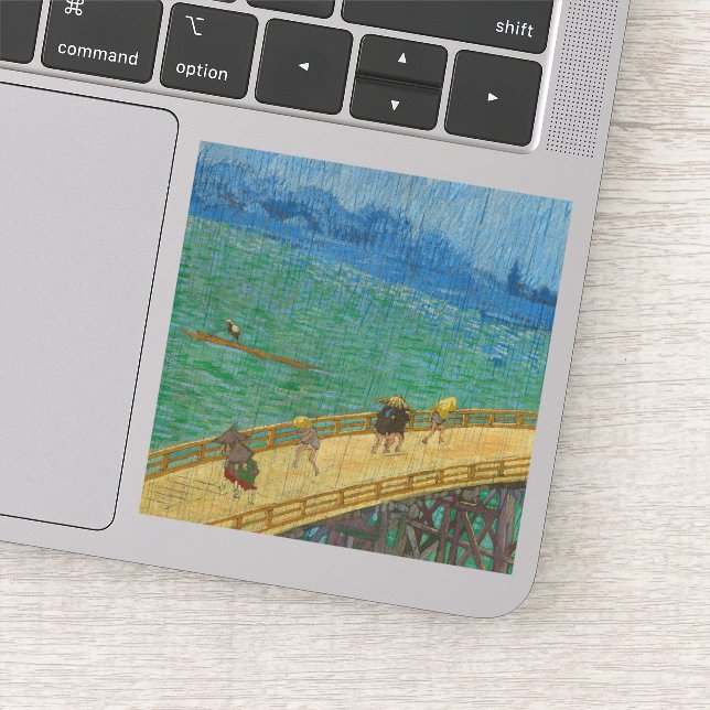 Brücke im Regen, nach Hiroshige, 1887 Aufkleber (Detail)