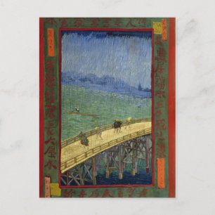 Brücke im Regen (nach Hiroshige) Van Gogh Fine Art Postkarte