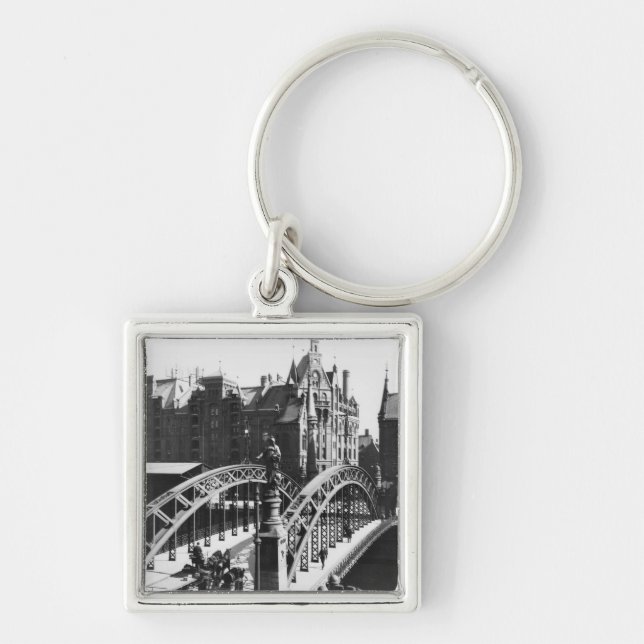 Brücke im Speicherstadt Hamburg, c.1910 Schlüsselanhänger (Vorne)