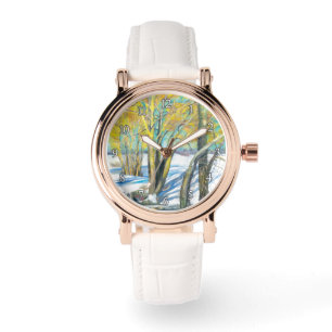 Brücke im Winter Armbanduhr