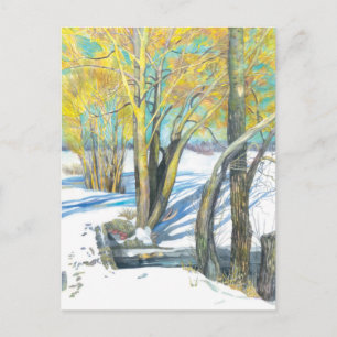 Brücke im Winter Feiertagspostkarte