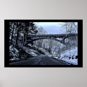 Brücke im Winter Poster