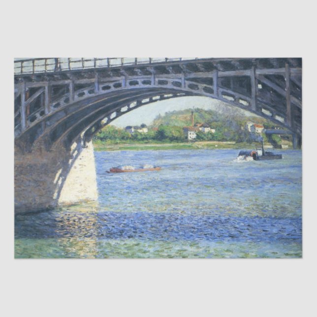Brücke in Argenteuil (von Gustave Caillebotte) Seidenpapier (Vorderseite)