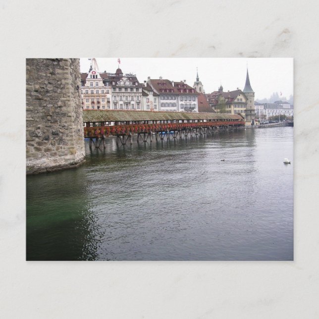 Brücke in Interlocken Postkarte (Vorderseite)