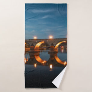 Brücke in Koblenz Deutschland Badehandtuch