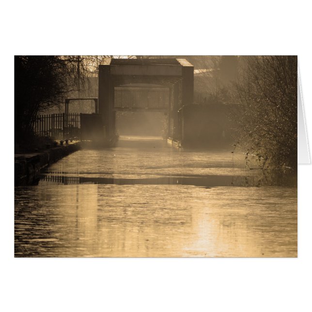 Brücke in Morgensonne und Nebel (Vorderseite (Horizontal))