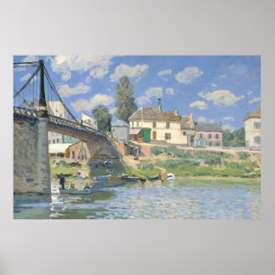 Brücke in Villeneu von Sisley Impressionist Paint Poster