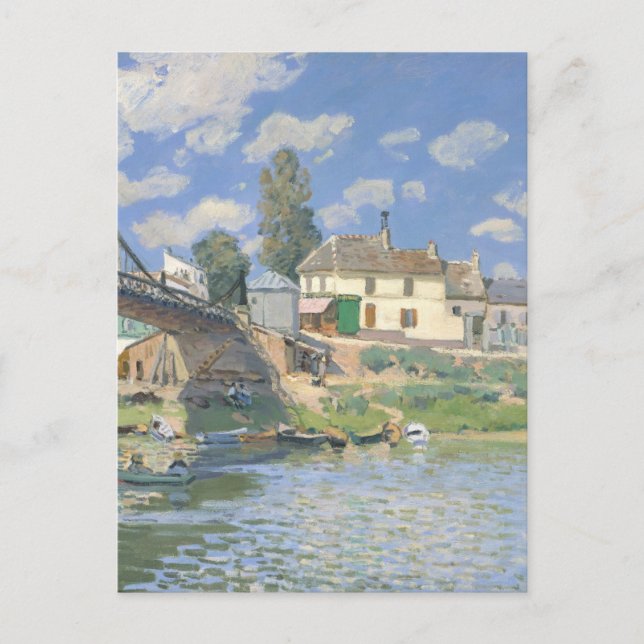 Brücke in Villeneu von Sisley Impressionist Paint Postkarte (Vorderseite)