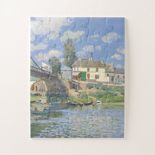 Brücke in Villeneu von Sisley Impressionist Paint Puzzle (Vertikal)
