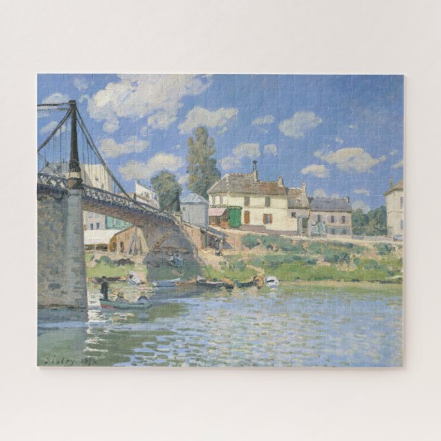 Brücke in Villeneu von Sisley Impressionist Paint Puzzle (Horizontal)