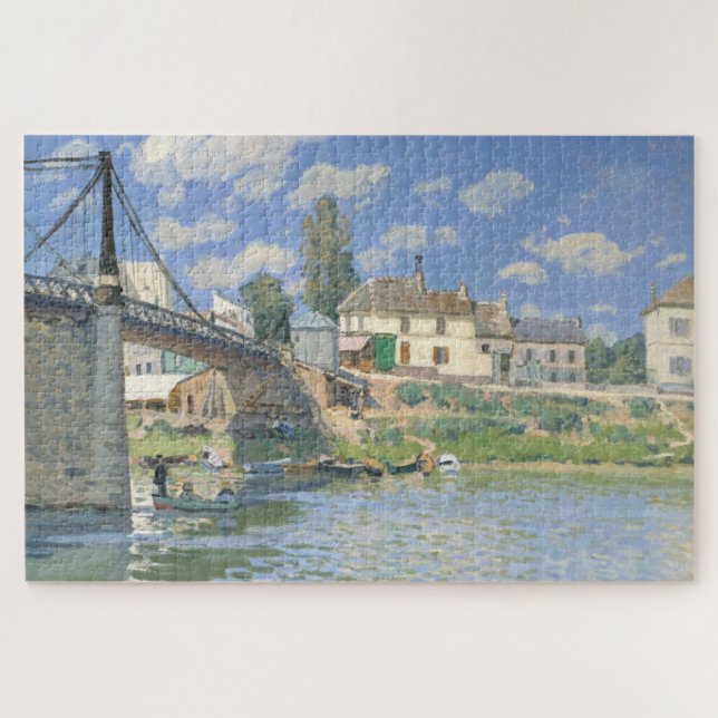Brücke in Villeneu von Sisley Impressionist Paint Puzzle (Horizontal)
