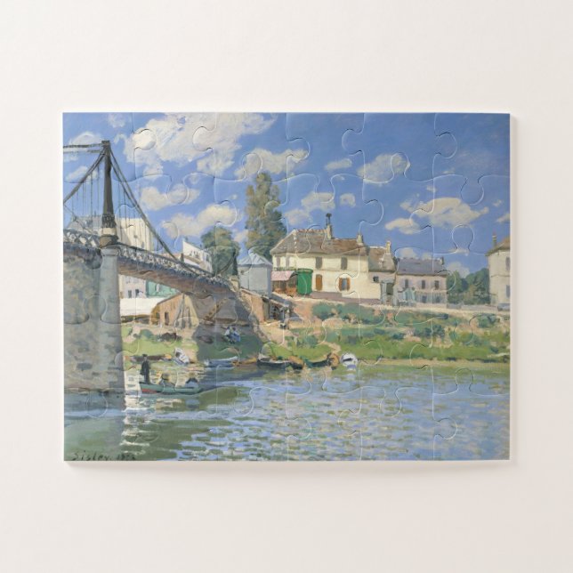 Brücke in Villeneu von Sisley Impressionist Paint Puzzle (Horizontal)