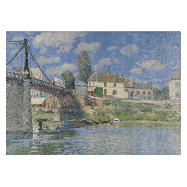 Brücke in Villeneu von Sisley Impressionist Paint Schneidebrett (Vorderseite)