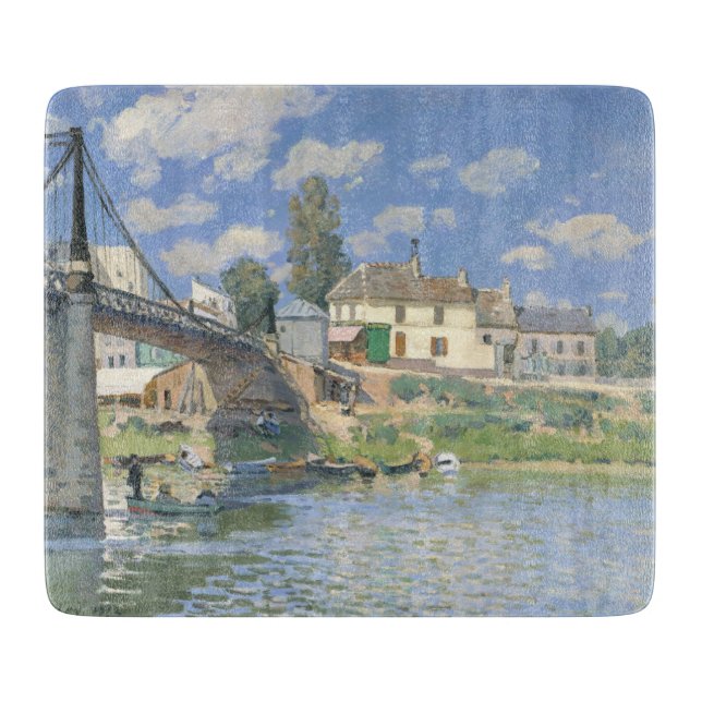 Brücke in Villeneu von Sisley Impressionist Paint Schneidebrett (Vorderseite)