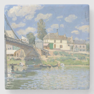 Brücke in Villeneu von Sisley Impressionist Paint Steinuntersetzer