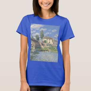 Brücke in Villeneu von Sisley Impressionist Paint T-Shirt