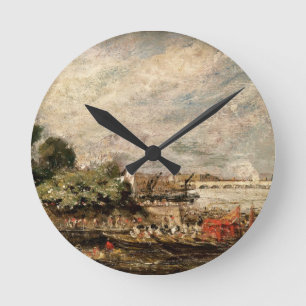 Brücke John Constables Waterloo von oben Runde Wanduhr