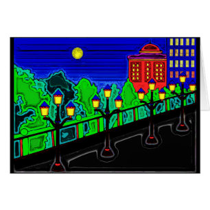 Brücke mit Lampen-Posten