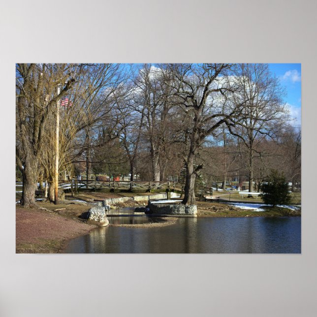 Brücke mit Pond Poster (Vorne)