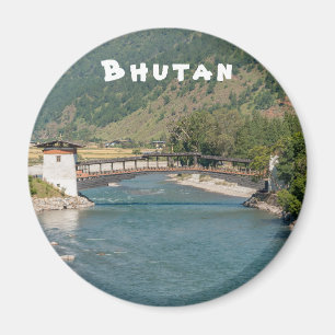 Brücke nach Punakha Dzong in Bhutan Magnet