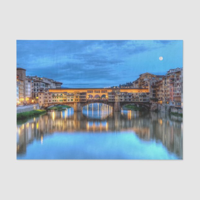 Brücke Ponte vecchio in Florenz, Italien Seidenpapier (Vorderseite)