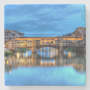 Brücke Ponte vecchio in Florenz, Italien Steinuntersetzer