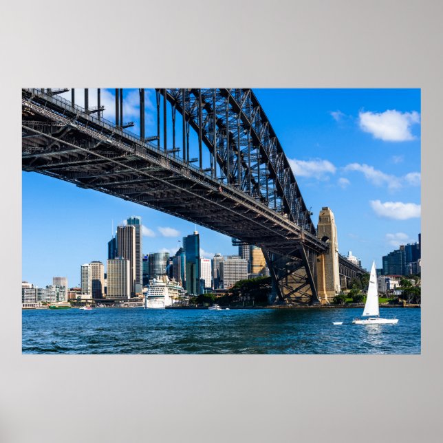 Brücke Sydney Harbour über den Hafen zur Stadt Poster (Vorne)