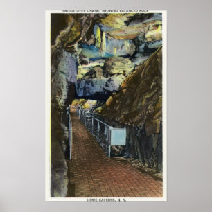 Brücke über Chasm mit ausgewogenem Felsen Poster