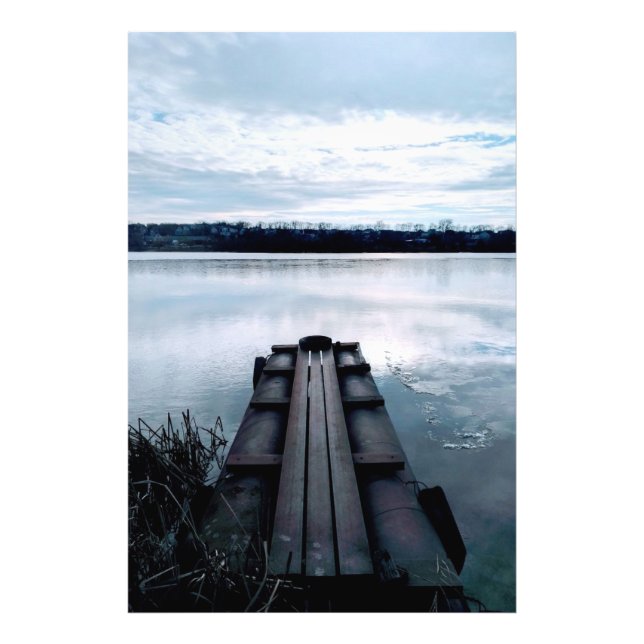 Brücke über den Dnieper mit Schilf Fotodruck (Vorne)