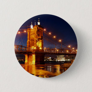 Brücke über den Fluss Ohio in Cincinnati Ohio Button