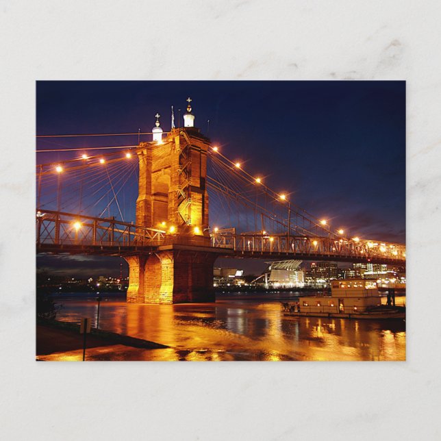 Brücke über den Fluss Ohio in Cincinnati Ohio Postkarte (Vorderseite)
