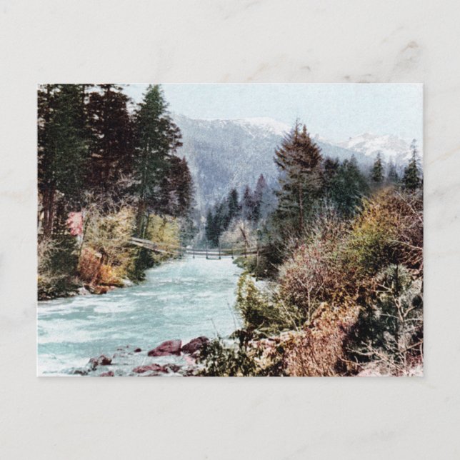 Brücke über den Sacramento Fluss c.1900 Postkarte (Vorderseite)