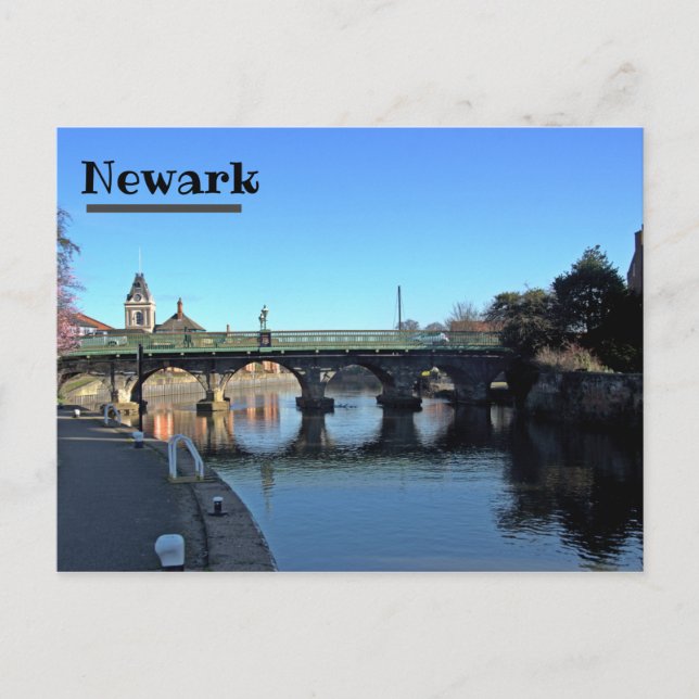 Brücke über den Trent bei der Newark Postcard Postkarte (Vorderseite)