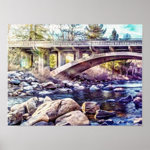 Brücke über den Truckee River bei Verdi Poster