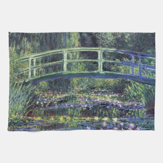 Brücke über den Wasserlilie Pond von Claude Monet Geschirrtuch (Horizontal)