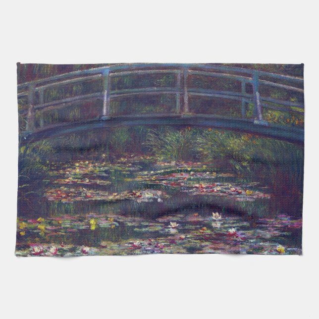 Brücke über den Wasserlilie Pond von Claude Monet Geschirrtuch (Horizontal)