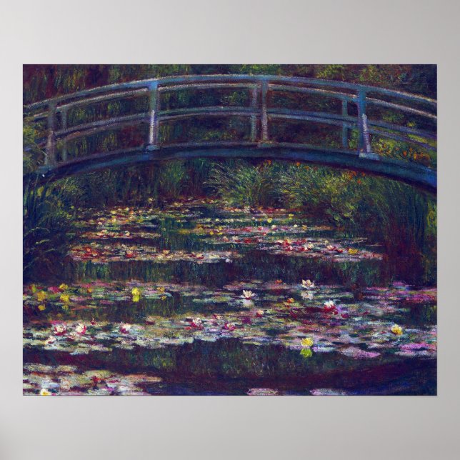 Brücke über den Wasserlilie Pond von Claude Monet Poster (Vorne)