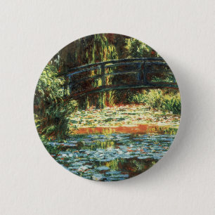 Brücke über den Wasserlilie-Teich von Claude Monet Button