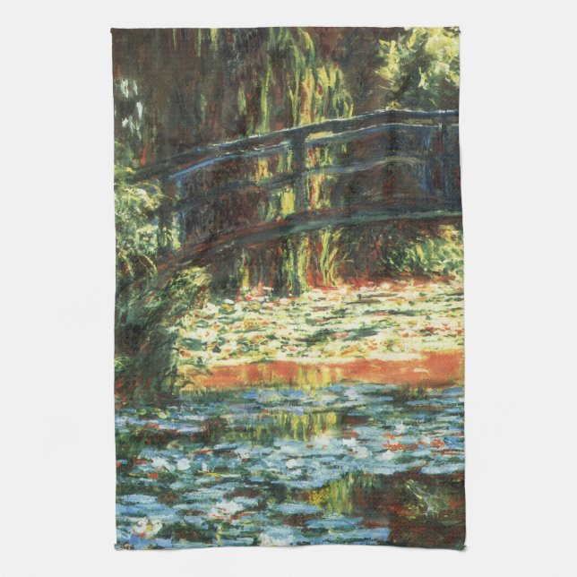 Brücke über den Wasserlilie-Teich von Claude Monet Handtuch (Vertikal)