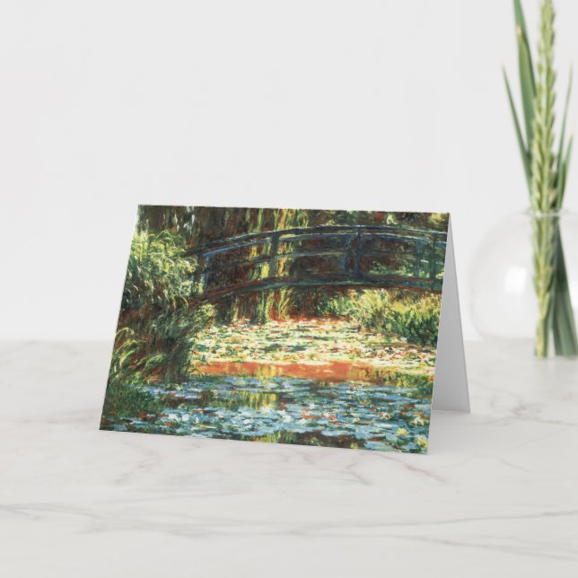 Brücke über den Wasserlilie-Teich von Claude Monet Karte (Vorderseite)