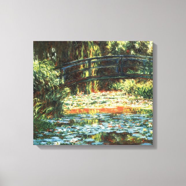 Brücke über den Wasserlilie-Teich von Claude Monet Leinwanddruck (Vorderseite)