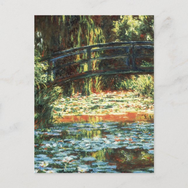 Brücke über den Wasserlilie-Teich von Claude Monet Postkarte (Vorderseite)