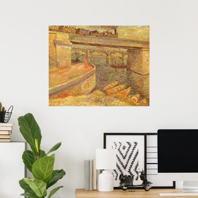 Brücke über die Seine durch Vincent van Gogh Poster (Heimbüro)