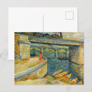 Brücke über die Seine durch Vincent van Gogh Postkarte
