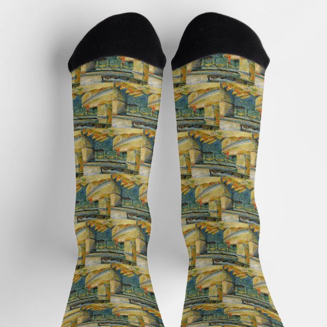 Brücke über die Seine durch Vincent van Gogh Socken (Oben)