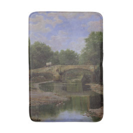 Brücke Über einem Fluss (von Santiago Rusiñol) Badematte