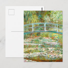 Brücke über einen Teich der Wasserlilien von Claud Postkarte