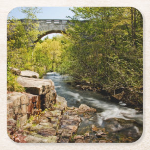 Brücke über Fluss Rechteckiger Pappuntersetzer