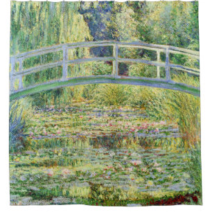 Brücke über Wasser-Lilien-Teich Duschvorhang