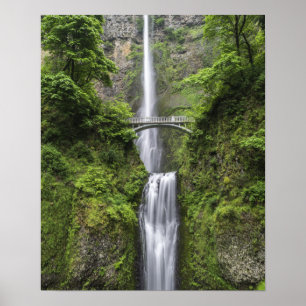Brücke über Wasserfall Landschaft Poster